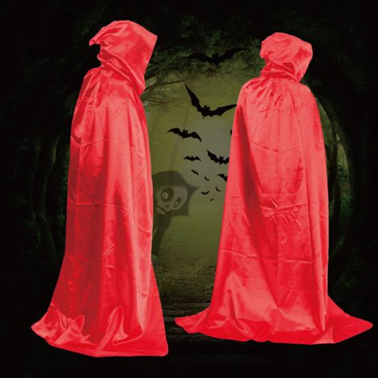 Vampire Hooded Cloak Medieval Witch Robe Cape Floor-length Halloween Costume