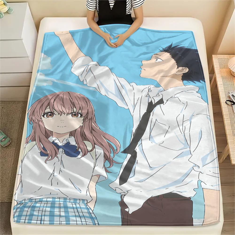 1PC A Silent Voice Print Flannel Blanket, High quality All Seasons, Home Decor, Warmth and Comfort, Perfect for Christmas Gifts