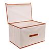 Fabric Storage Bin With Lid Foldable Oxford Fabric Water Proof Coating Spacious Stackable Fabric Storage Bin Beige