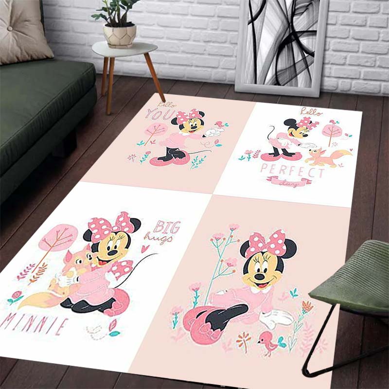 Pink Beautiful Minnie Print Pattern Carpet - Slip-resistant Kitchen Mat Outdoor Carpet Home and Bedroom Decoration Birthday Gift