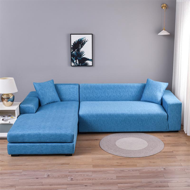 

Stretch Hemp Gray All Inclusive Sofa Cover Can Be Used in All Seasons Simple Fabric Sofa Cover 90-140cm
