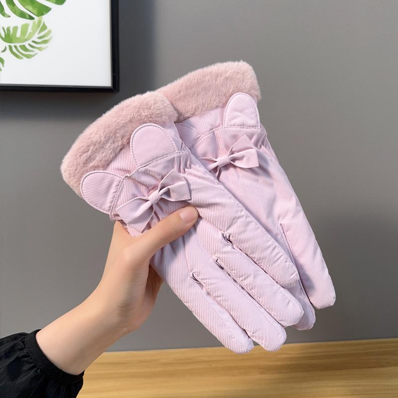 Gloves winter cycling warm fleece thickened touch screen waterproof