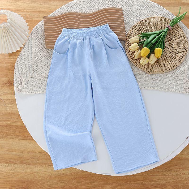 

Children s Summer Dopamine Thin Loose Casual Versatile Floor Length Straight Leg Wide Leg Pants 110