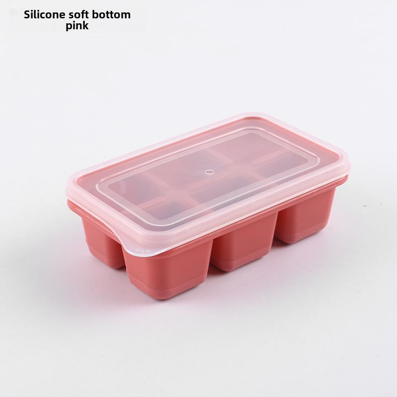 Silikonová mrazicí forma na kostky ledu s víkem pro domácí led