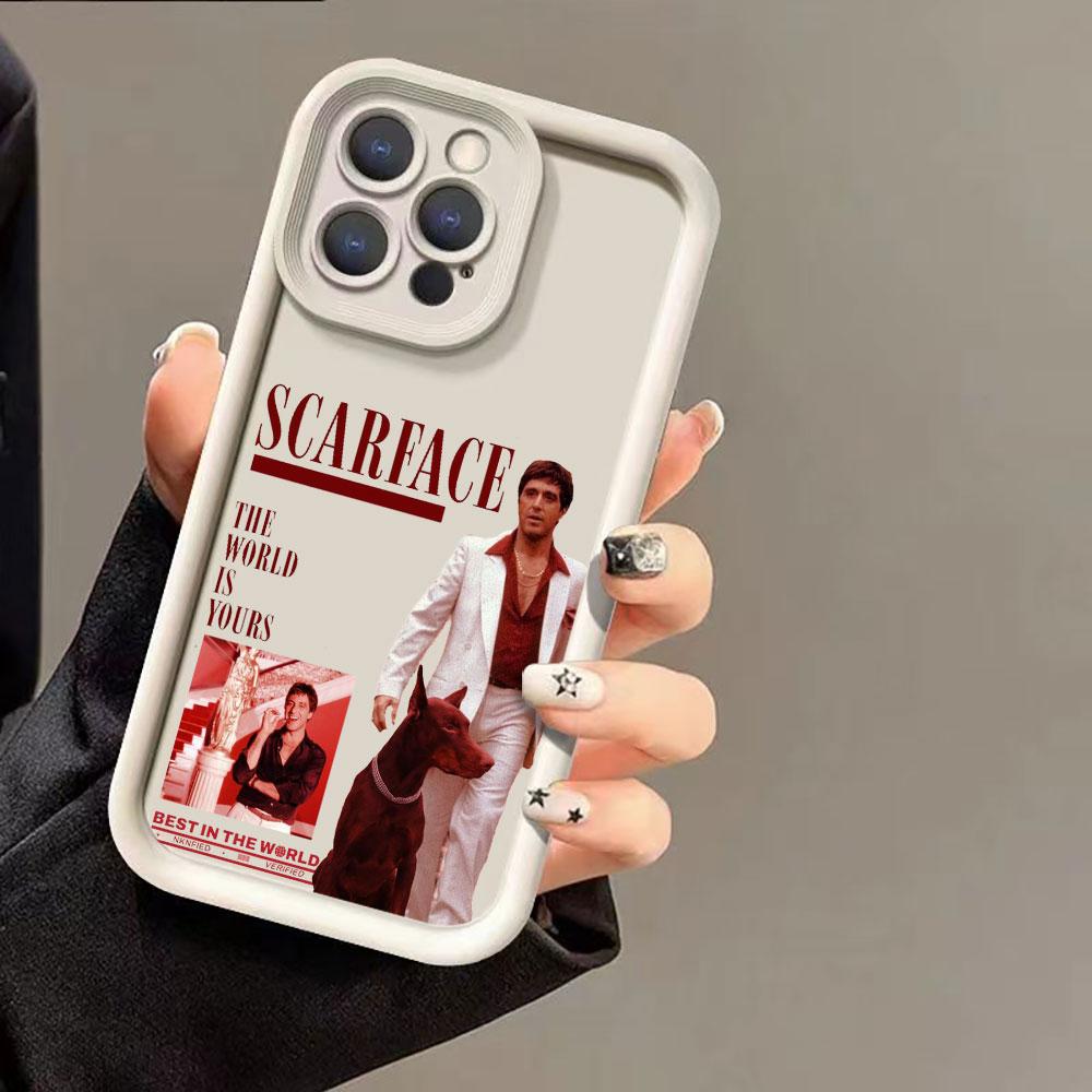 Liquid Silicone Cases For iPhone 15 14 13 12 11 Pro Max 7 8 16 X XS 14 15ProMax Phone Case Scarface 1983 film Al Pacino Covers