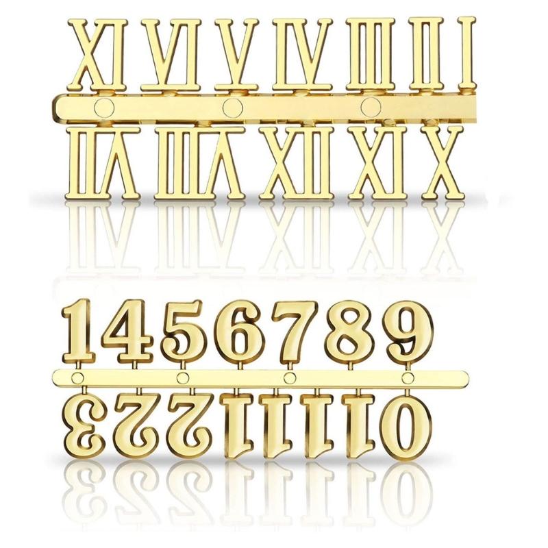 Craft Digital Clock Numbers Kits Metal Arabic or Roman Numerals Set for Clock Watch Repair Replacement Accessories