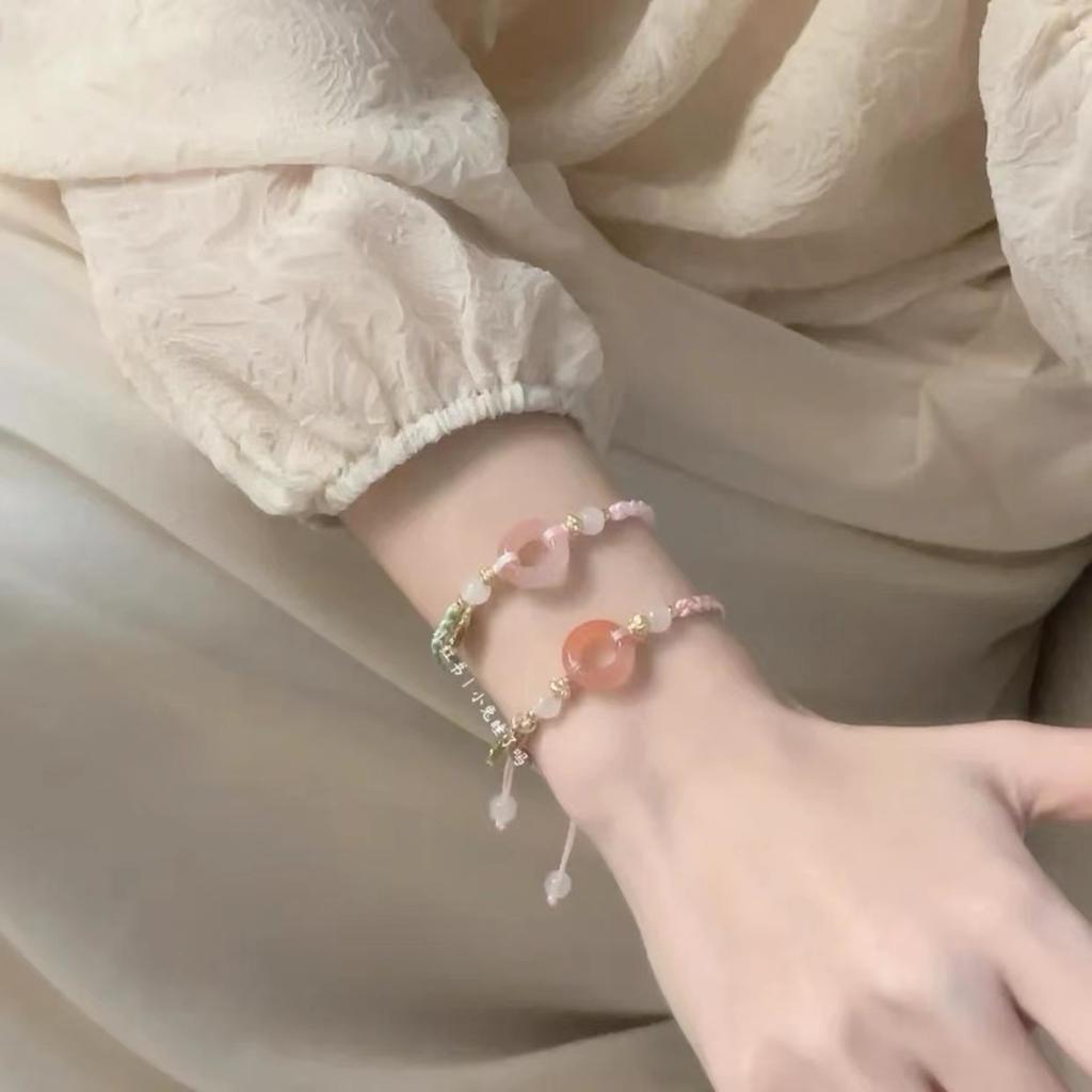 National Tyle Hand Rope Pk Peach Yaoyao Bracelet Afety Buckle Bracelet Couple Girlfriend
