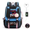 Large Capacity Schoolbag with Shoulder Strap; Student Three-piece Pencil Case Set