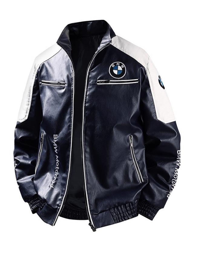 Unisex Waterproof PU Leather Racing Jacket: Embroidered American Motorcycle & F1 Suit for Autumn/Winter Riding