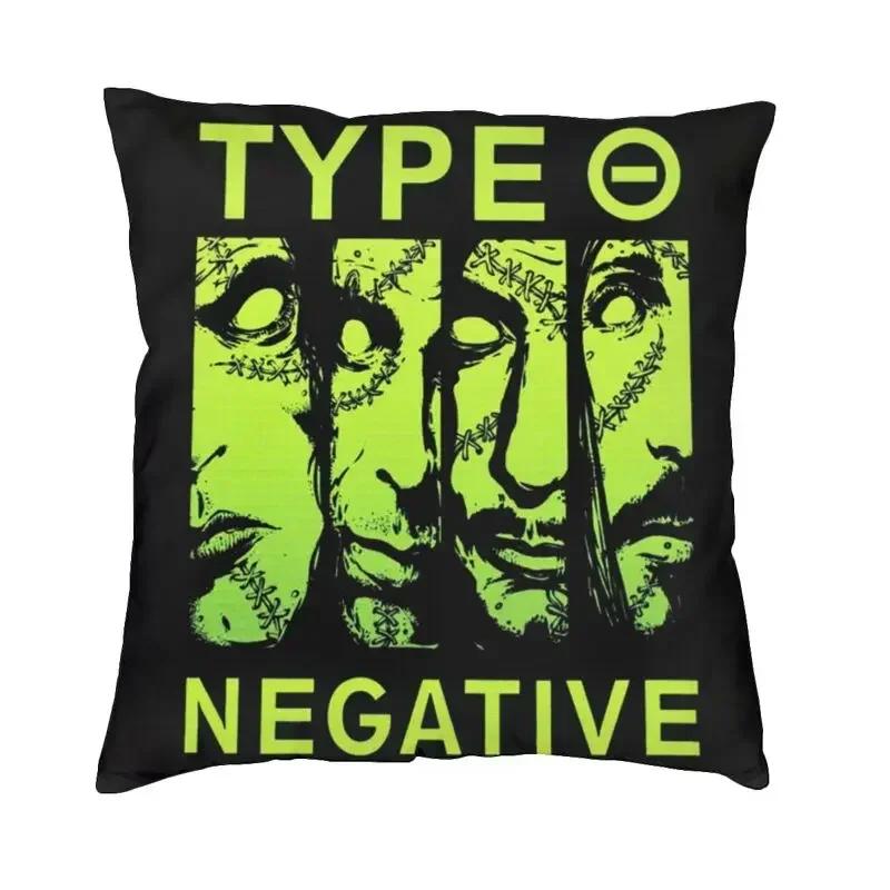 O Type Negative Logo Gothowy Zespół Heavy Metalowy Poszewka na Poduszkę Dwustronny Nadruk Poszewka na Poduszkę Dekoracyjna do Domu