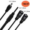 1 To 2 Way Power Splitter Cable 3.5mmx1.35mm 1 Male To 2 Female Adapter Cord for CCTV Camera LED Light Strips 35cm
