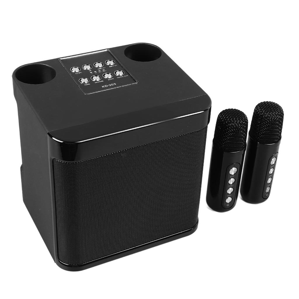 Wireless Karaoke Speakers Portable Mini Karaoke Machine Bluetooth Speaker with 2 Wireless Microphones for Home Party
