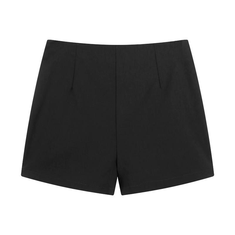 Women's High-Waisted Black A-Line Shorts, Summer 2024 Slimming Style