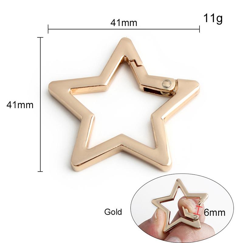 Hollow Star Shaped Spring Clasp Metal Carabiner Keychain Bag Clip Hook Dog Chain Buckle Connector Diy Jewelry Making Accessories