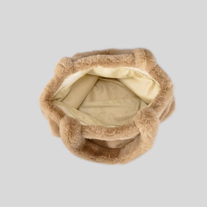 Módní taška z umělé kožešiny Velká kabelka Designér Nadýchané plyšové Dámské Kabelky Neformální Jednoduché Teplé Zimní Tašky Velké nákupní peněženky 2023 Novinka