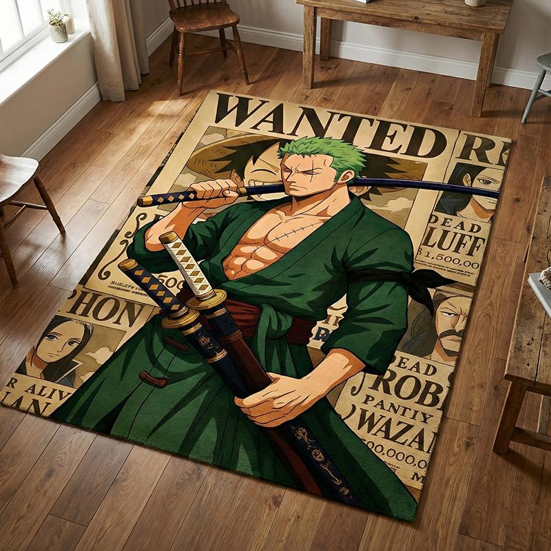 One Piece Zoro Carpet Anime Character Rug Soft Non-Slip Floor Mat Home Decor Living Room Bedroom Rugs for One Piece Fans