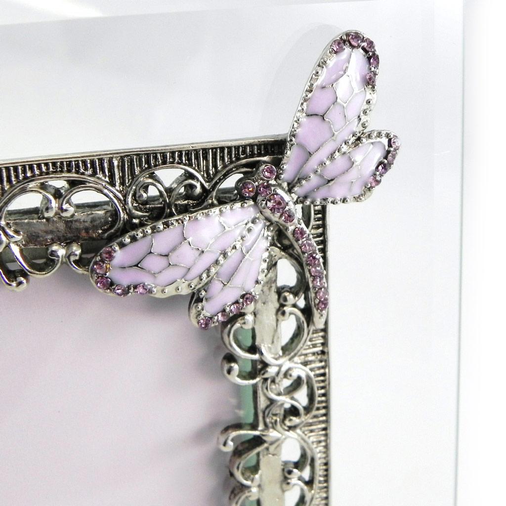 Les Trésors De Lily [H5601] - Purple 'Silk Dragonfly' Photo Frame