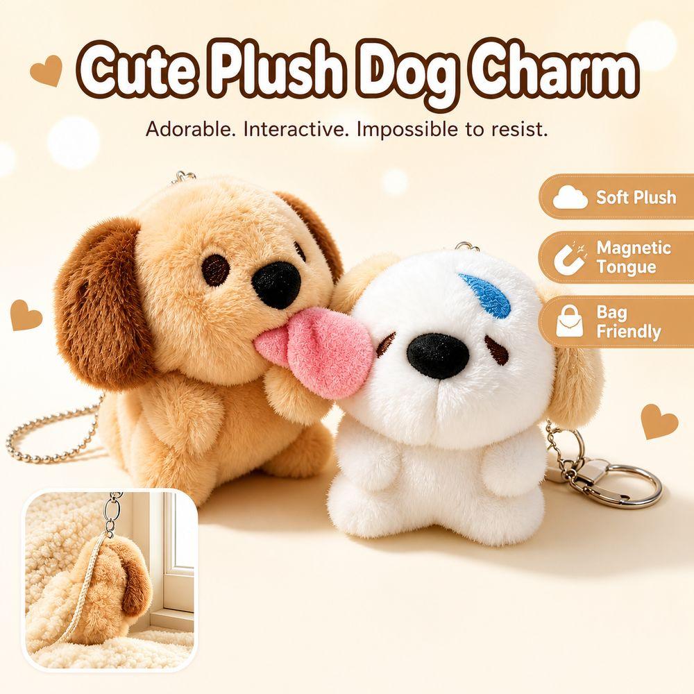 Plush Dog Bag Charms Magnetic Connection Magnetic Dog Toys Creative Gift Puppy Pendants