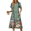 Abito Midi Casual da Donna con Stampa Carina, Girocollo, Manica Corta, Vestito Classico Base per Esterno e Uso Quotidiano, Vestibilità Larga