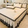 Lace Style Bed Skirt Quilted Bed Cover Queen/King Size Bedspread Solid Color Mattress Protector falda de cama (No Pillowcase)