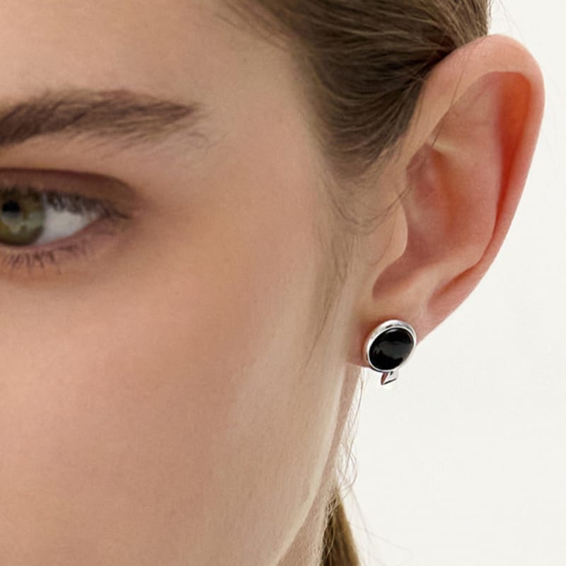 Hyeres-lor Penidor NEW Silver (W) Earrings Onyx HL1E59126W9XXX