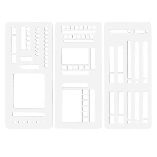 

Набор из 3 шт. гибких шаблонов для записей ручной работы для блокнотов в точку, дорожные шаблоны для планировщика, спирали, диски и кольца, трафарет для блокнотов B