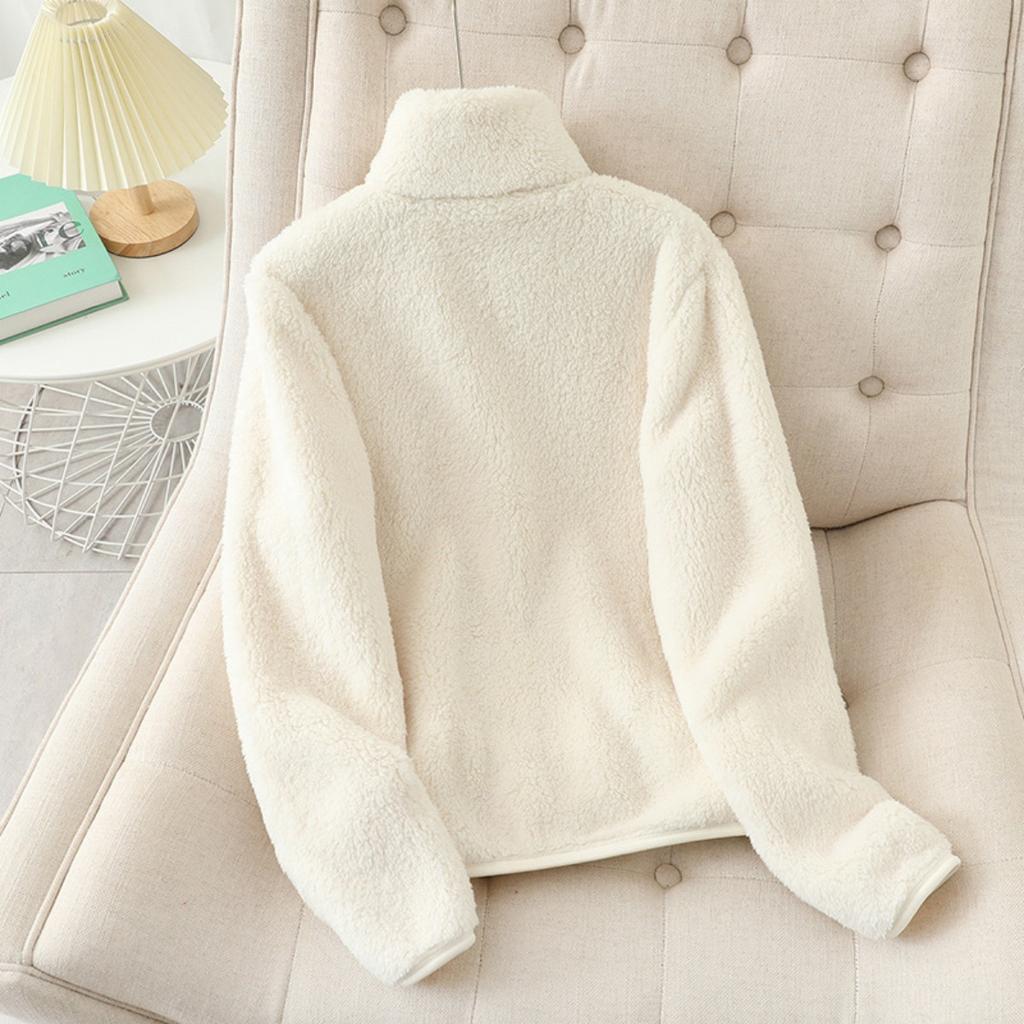 Double Sided Long Fleece Jacket with Fleece for Men and Women, Autumn and Winter Fleece Jacket, Inner Lining, Coral Fleece Hoodie