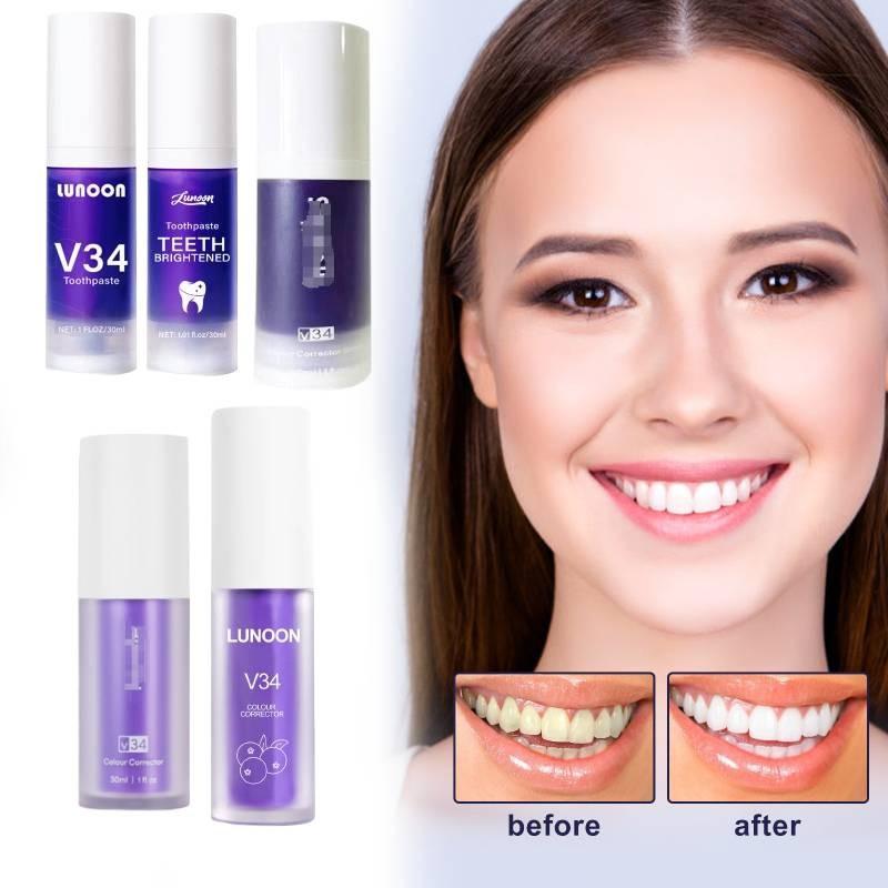 Hismiles Purple Toothpaste V34 Colour Corrector Serum For Fresh Breath And Stain Removal