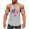Beach and Surfing Vest Round Neck Sports Training Fitness Tank Top Men's Cotton Muscle Bodybuilding Stringer Singlet Comfortable