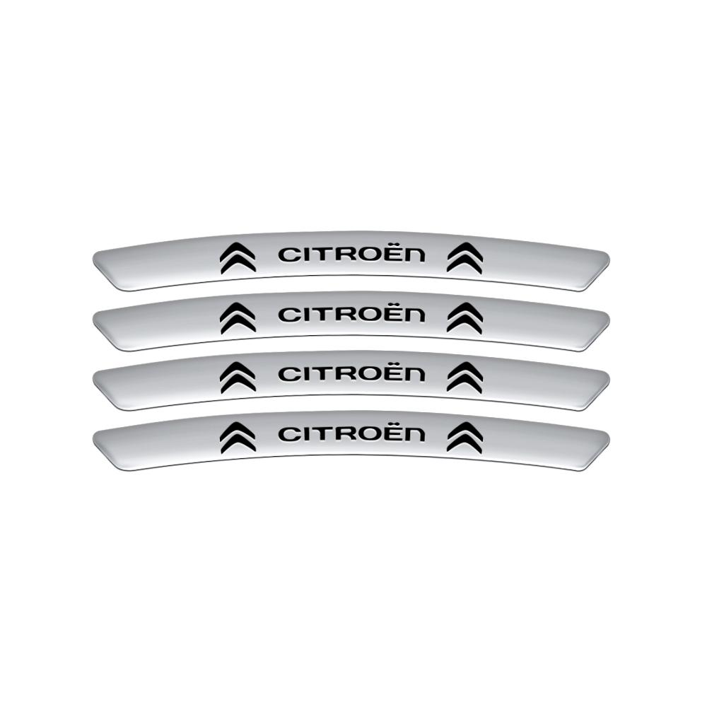 

4pcs Aluminum Car Wheel Hub Badge Tire Rim Sticker Accessories For Citroen C1 C3 C4 Grand Picasso C4L C5 C6 C8 VTS Aircross Saxo серебряный