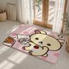 Cute Cartoon Rilakkuma Floor Mat Flannel Rug Non Slip Absorbent Soft Washable For Entryway Hallway Bathroom Kitchen Decor