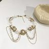 Exquisite Lace Pearl Choker Shiny Lolita Choker Necklace Fashion Rhinestone Tassel Necklace  Women