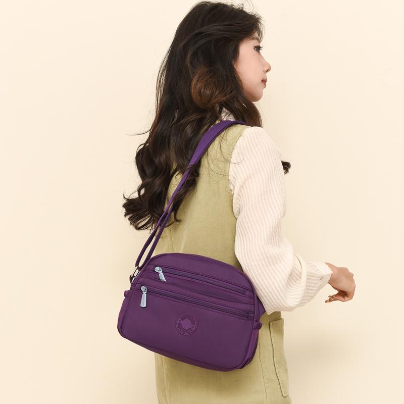 Damska torba na ramię z wieloma kieszeniami Lekka nylonowa torba crossbody dla mam w średnim wieku