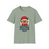 Unisex Softstyle T-Shirt Grumpy Cartoon Santa Hat Funny Holiday Christmas