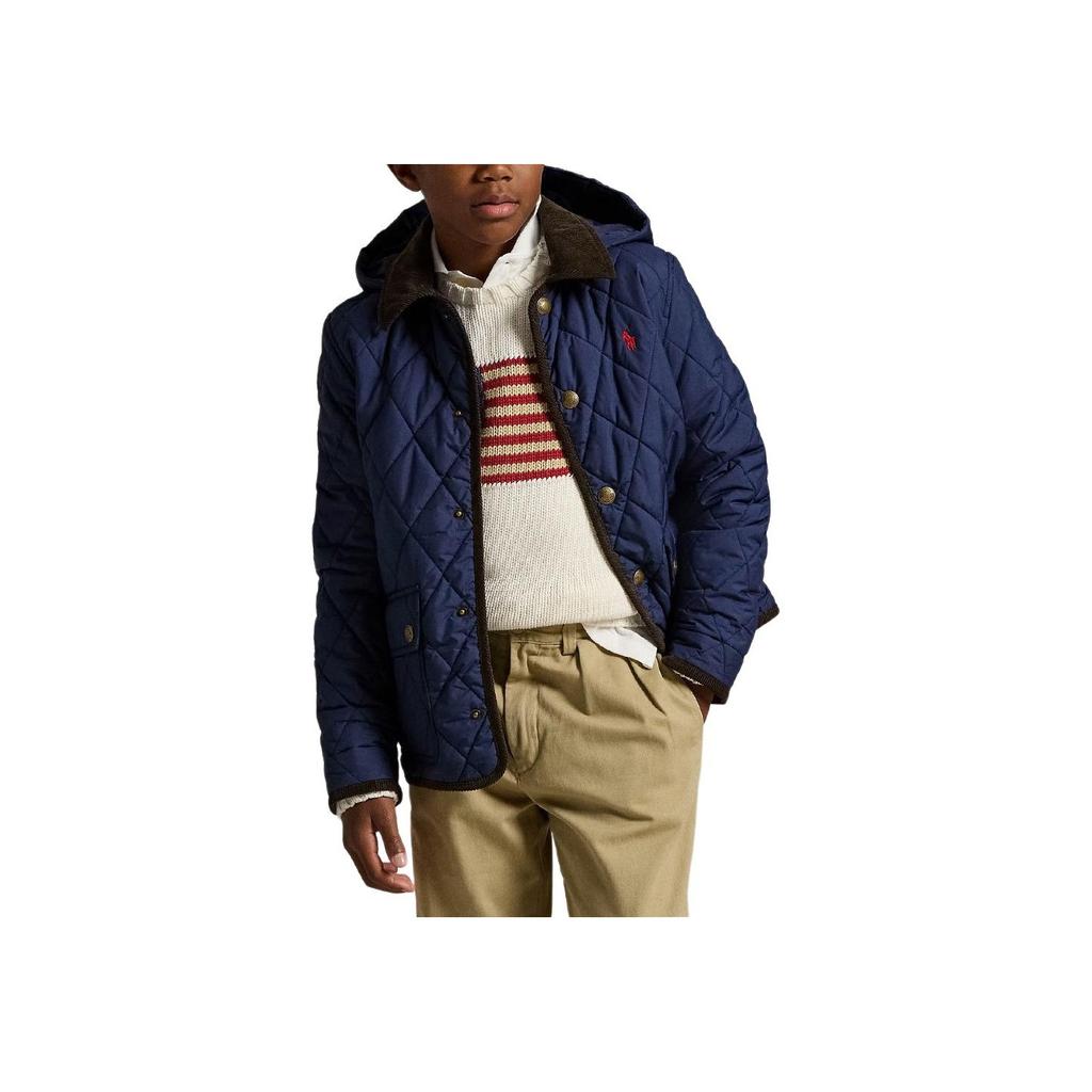 Polo Ralph Lauren Jacket With Detachable Hood Single-Breasted Logo Long Sleeve Kids Jackets Navy-Blue CWPOTWY6020329410