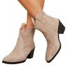 Autumn and winter short boots round head thick heel solid color splicing large size - Martin boots retro women's boots