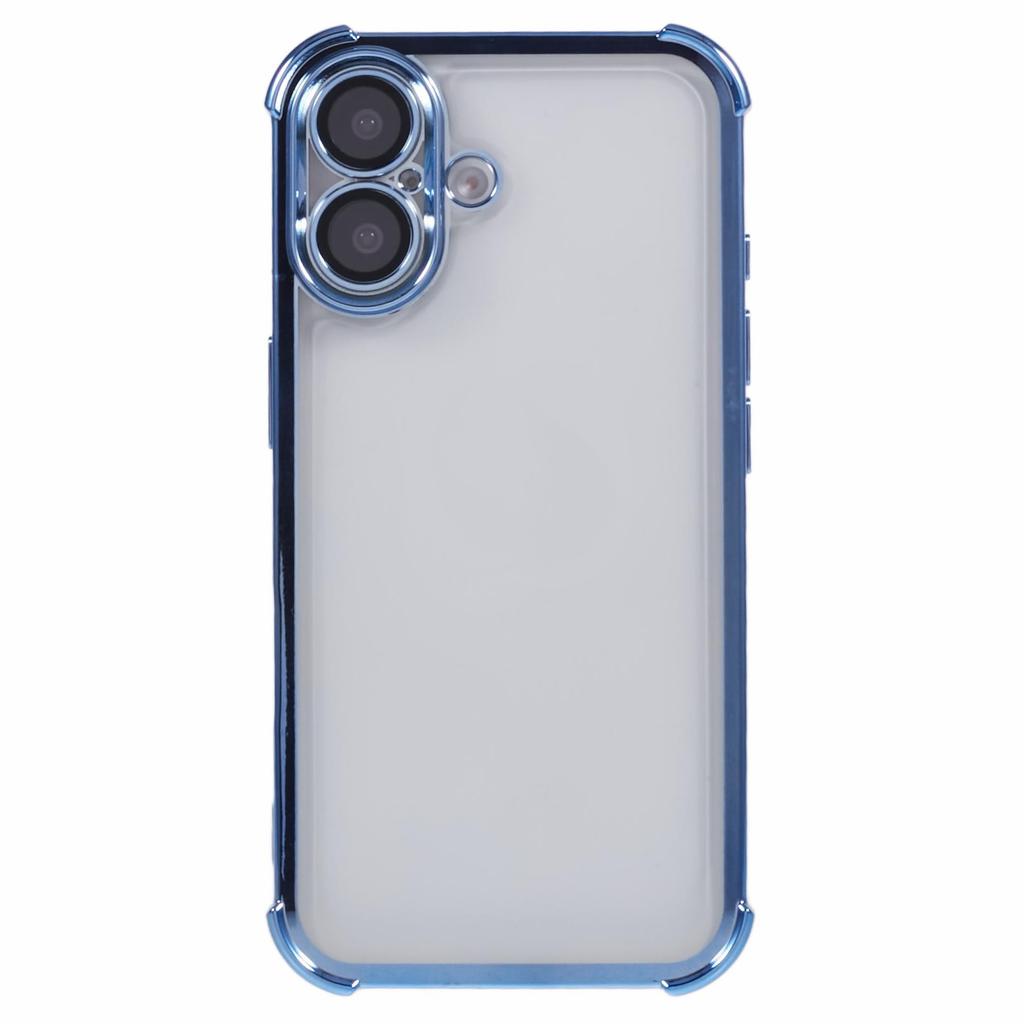 For iPhone 16 Case Electroplating Clear TPU Phone Cover with Lens Film