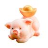 Søt Resin Penger Lucky Pig Figur Statue DIY Miniatyr hagebord ornament