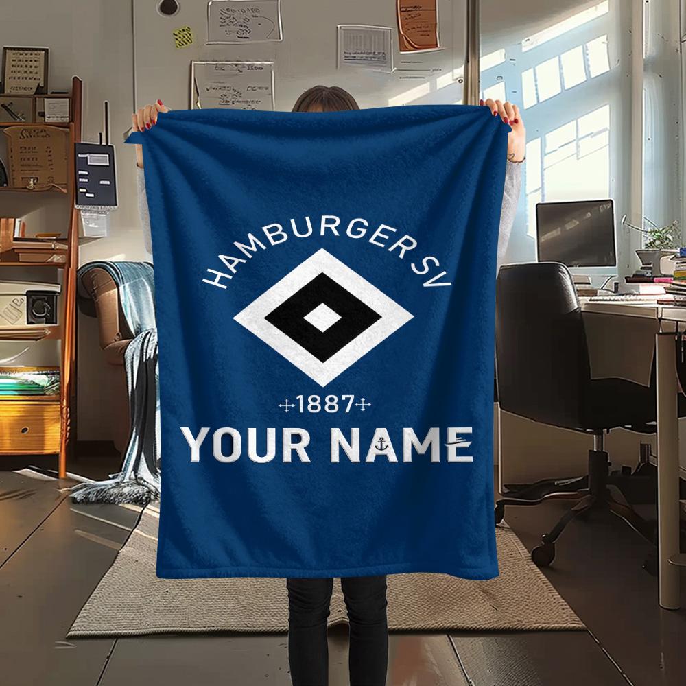 1 Stück Personalisierte Decke mit HSV-Muster aus Flanell, geeignet für alle Jahreszeiten, für Heimdekoration, Wärme und Komfort, Geschenke, Weihnachtsgeschenk -HE68