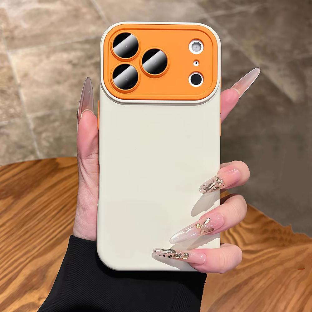 Large Window Hit Color Lens Protect Case for iPhone 17 Air 16 15 14 Plus 13 12 11 Pro Max Silicone Soft Matte Phone Cover
