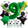Soutěžní Zelená Jin Fotbalová Série Hliníková Fólie Balónková Sada Palivová Tyč Sportovní Párty Scénická Aranžmá Dekorativní Balónky