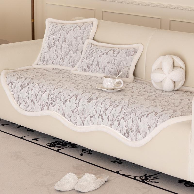 

Подушка для дивана из шенилла особой формы, нескользящая, с новым грубым краем, с нерегулярными полосами, с кошками, ретро, осенне-зимняя подушка для дивана 90*90cm