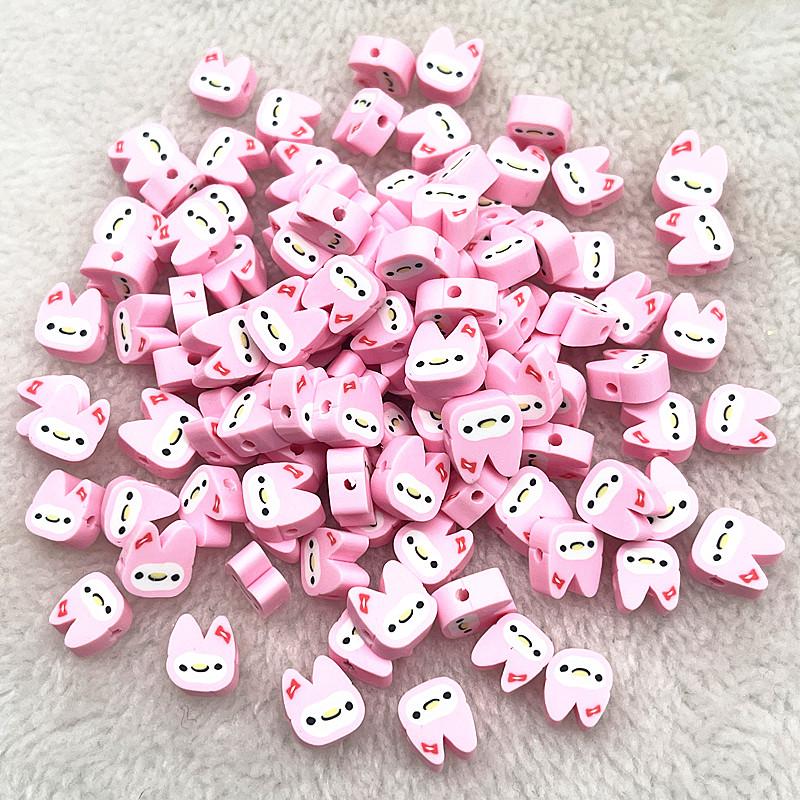 30pcs 10mm Heart Shape Fruit Beads Polymer Clay Beads Spacer Loose Beads for Jewelry Making DIY Bracelet Earring