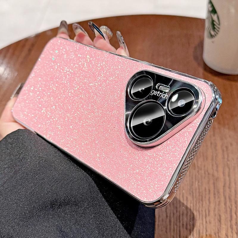 The heat dissipation frame glitter is suitable for Huawei pura11pro + mobile phone case, the new electroplating lens anti-drop all-inclusive hard case
