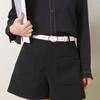 Imitation Leather Women Belt Versatile Solid Color Design Irregular Oval Buckle Pin Waistband Dress Shirt Top Waist Belt