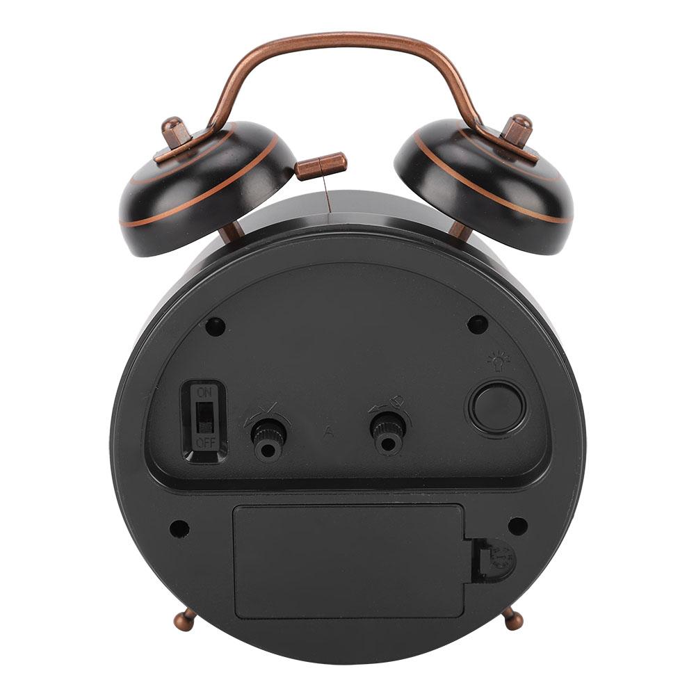 4in Retro Alarm Clock Desktop Clock With Night Light Double Twin Bell for Home Use Alarm Clock Desktop Clock Double Bell Clock