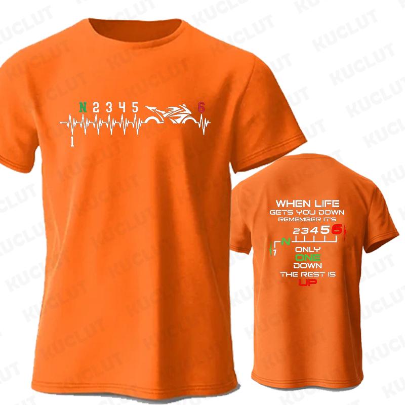 1N23456 Motorcycle Gear Biker Heartbeat Graphic Print T Shirt Men T-Shirts Summer Men's T Shirt Clothing Oversized Men Tshirt
