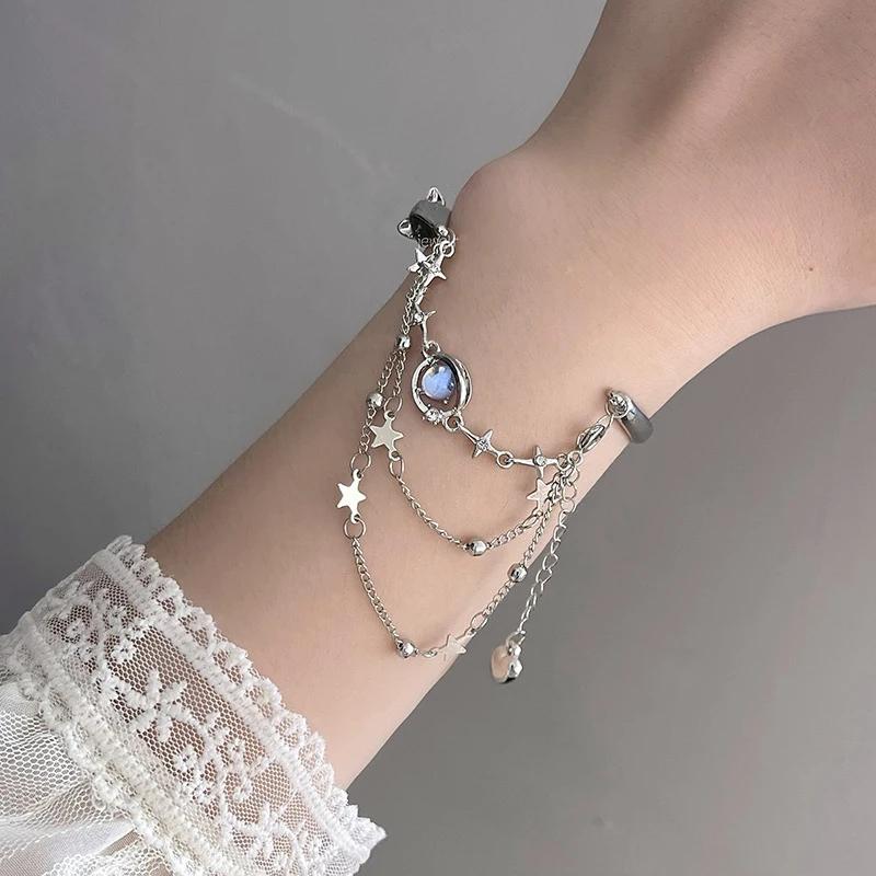 

Новый модный дизайн, полубраслет с полуцепочкой, планета, маленькая лиса, простой браслет с кисточками