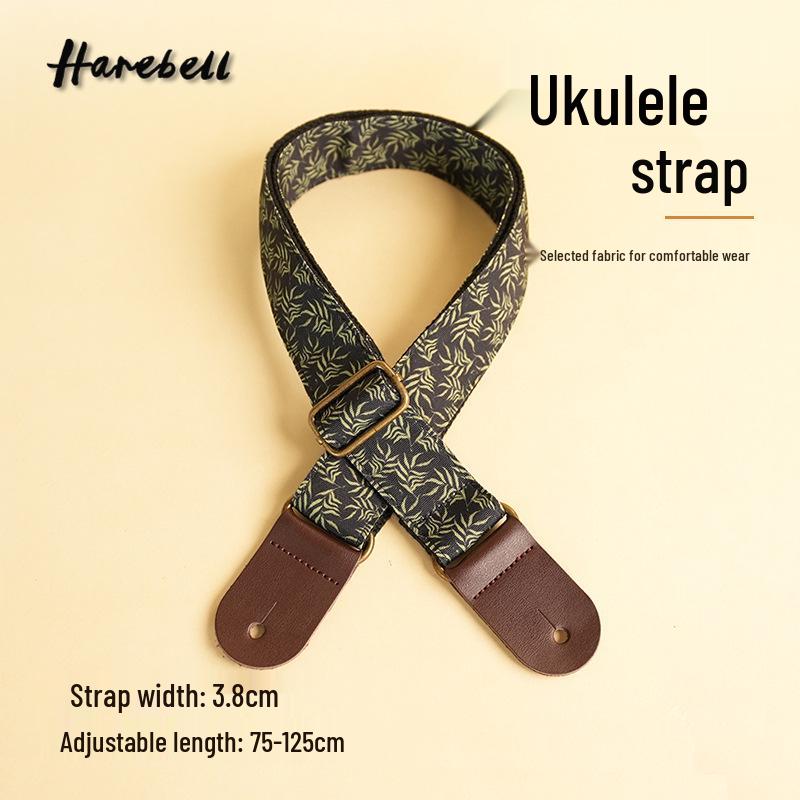 

Enhanced 5cm Guitar Strap with Ink Leaf Design and Distressed Copper Buckle - PO-086 Ink Leaf Summer