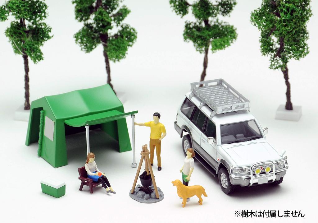 Geocolle 64 01a Camping Mitsubishi Pajero Wide VR with Exclusive Accessories Completed Miniature Car Set 1/64 #CarSnap (TLV-NEO Mid-Roof Color) &